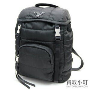 PRADA Tessuto Bomber Backpack Black Triangle Logo Quilted Nylon